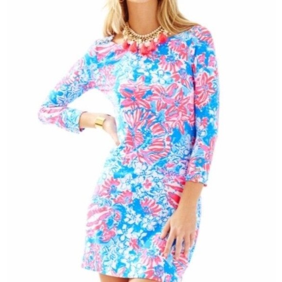 Lilly Pulitzer Dresses & Skirts - Lilly Pulitzer Size L Sophie Shift Dress UPF 50+ Multicolor Floral